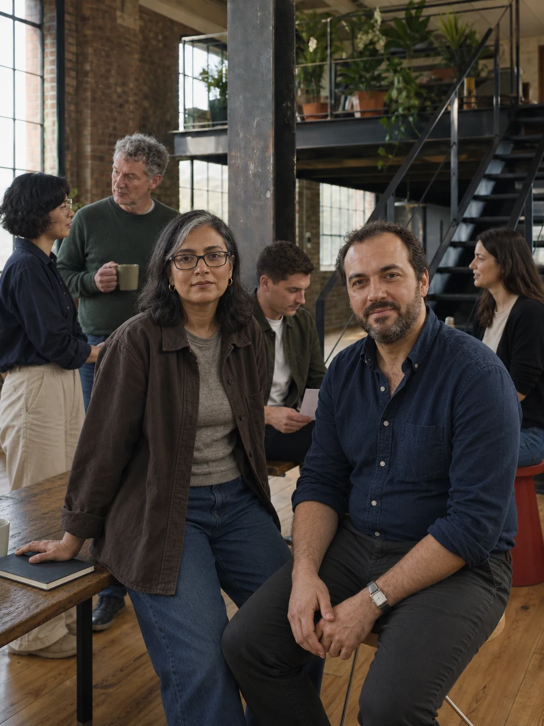 Software consultants in their workspace